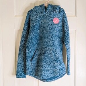 Salt Creek Apparel LS Fuzzy Hoodie New York Logo Size Large (10-12) Blue Cozy